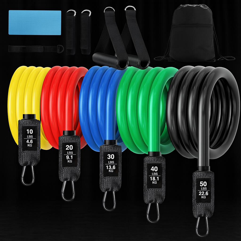 11-Piece Resistance Band Set – Full-Body Workout Gear for Home, Gym & Travel | Strength, Core & Mobility Training