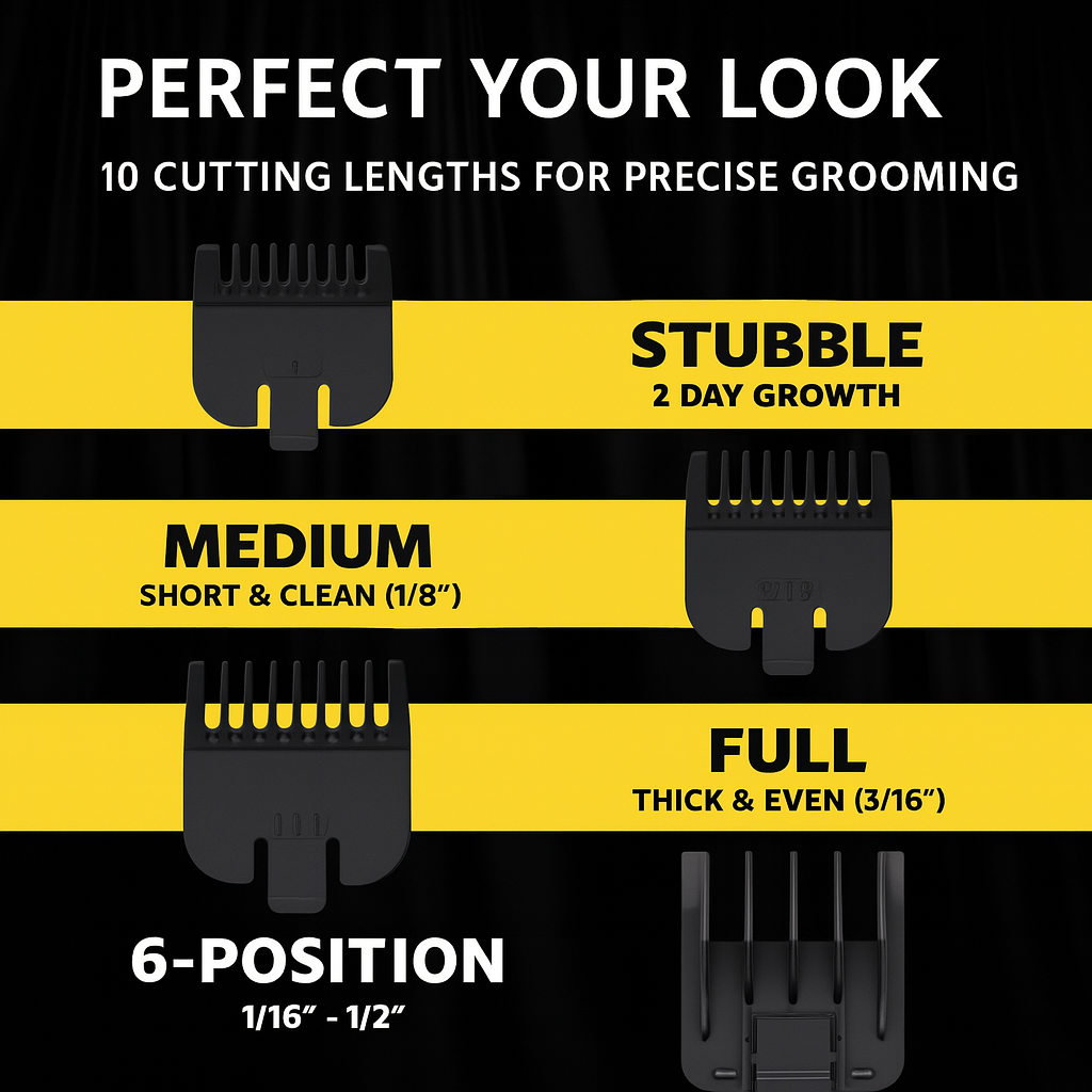 Rechargeable Beard Trimmer with Brutally Sharp Self-Sharpening Blades — Built for Precision and Power