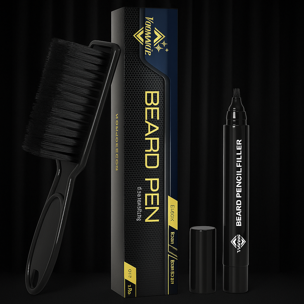 Beard Pencil Filler – Brown Precision Tool with Soft Bristle Brush for Sharper, Fuller Beard Definition